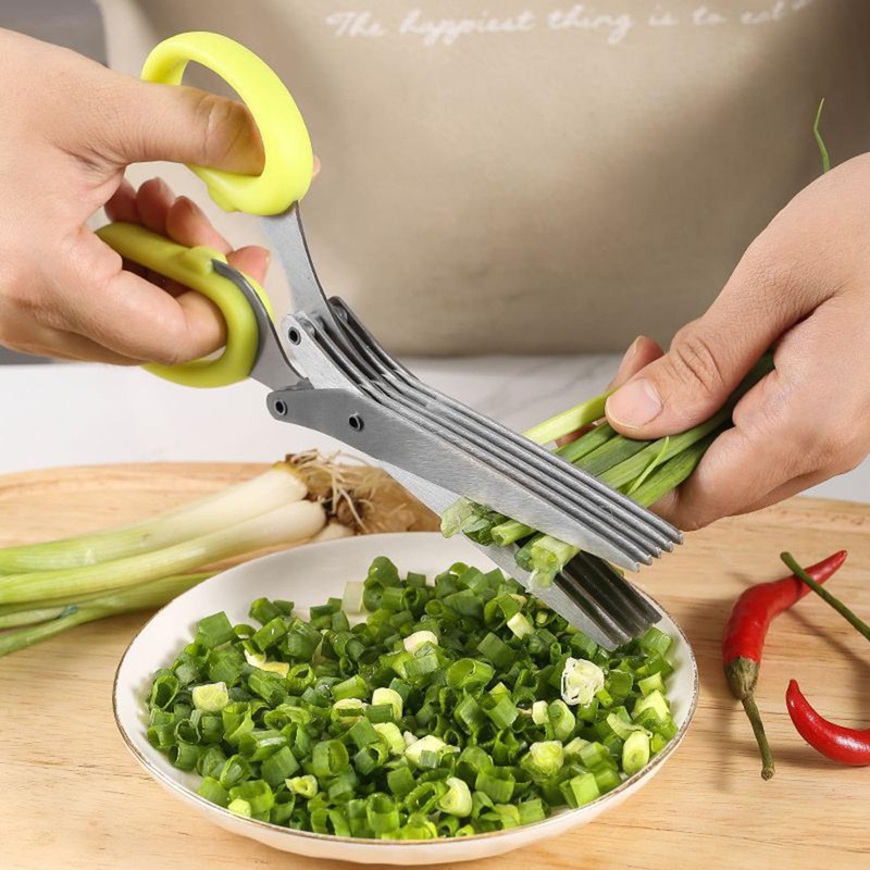 Set of 3 Herb Cutter Scissors 5 Blade Kitchen Scissors