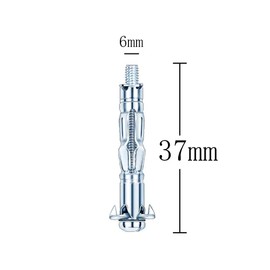 25pcs M6×37 Plasterboard Fixings Hollow Wall Anchor Hollow Wall Fixings Drywall Anchor Plugs m6 Wall Anchor Dry Wall Anchor Screws Heavy Duty Metal Fixings Anchors for Drywall Sheetrock Wall Fixings