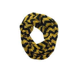Old Gold & Black Chevron Infinity Scarf