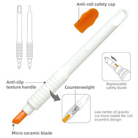 Ceramic Box Cutter Mini Pen Craft Cutting Tools Precision Cutter Safety Package Opener cutter for Crafting Pen with 1 Replacement Blade