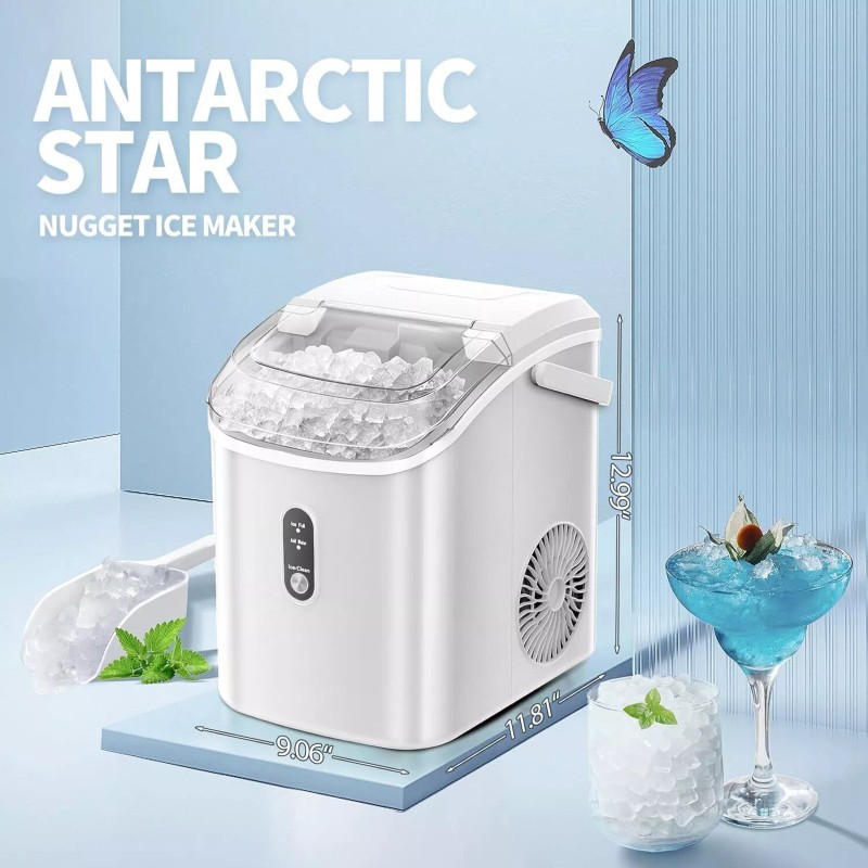 Unbranded 34Lbs/24H Nugget Countertop Ice Maker with Soft Chewable Ice
