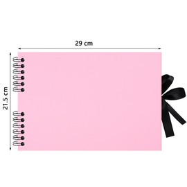 Remowith 29 x 21.5 cm 80 Pages DIY Scrapbook Photo Album Hardcover Kraft Blank Page Memory Book for Wedding Anniversary Family Baby Pink