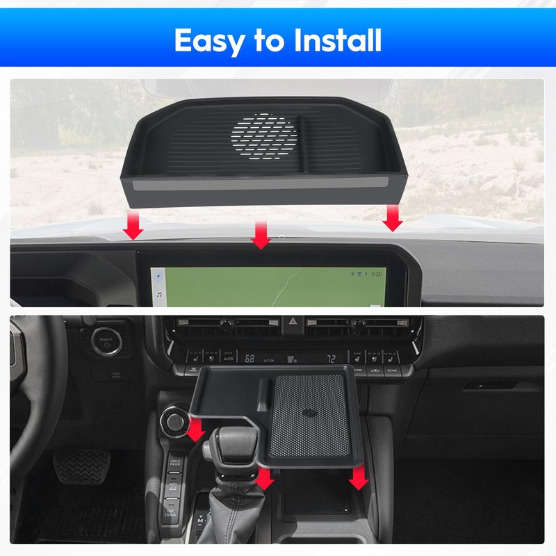 FIILINES Dashboard Storage Tray for Toyota Land Cruiser Prado 250