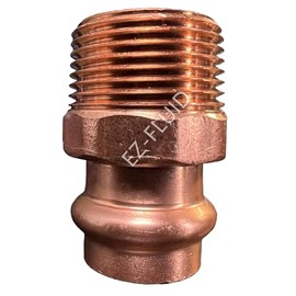 (1) EZ-FLUID 3/4" Press x 1" MIP LF Copper Press Reducing Male Adapter,Pressure Copper Press Reducer Fitting Male NPT x Press Connection for Residential,Commercial Plumbing
