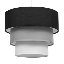 GIGGI 3-Tier Fabric Lamp Shade, 30cm Easy-Fit Ceiling Light Shade, Non-Electrical Pendant Lampshades for Ceiling Lights, Lamp Shades for Table Lamps, Floor Lamps, Living Room, Bedroom (Neutral Trio)