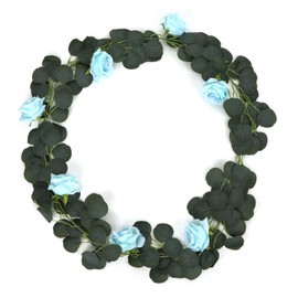 Fake Garland Artificial Silk Hanging Vivid Multifunctional Flower Vines for Wedding Party Garden DecorBlue