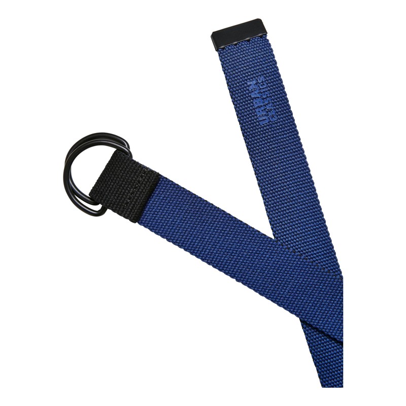 Urban Classics Easy D-Ring Belt Kids 2-Pack, Black/Royal + Black/Yellow,