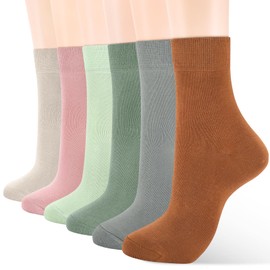 ATBITER Women's Thin Cotton Socks,Soft Cotton Bootie Socks Women Above Ankle Crew Socks (6-Pairs With Present Box)
