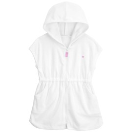 Carter's Girls' Terry Swim Cover Up (White/Purple, 3T)