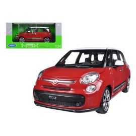 DCD 2013 Fiat 500L Red 1/24 Scale Diecast Car Model Welly Sports Car with Open Doors Resin Metal Material Toys for Adults Kids