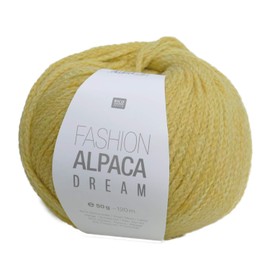 Rico Fashion Alpaca Dream, Colour 25 pastel yellow, wonderfully soft blend of merino wool and alpaca wool, needle size 8 mm