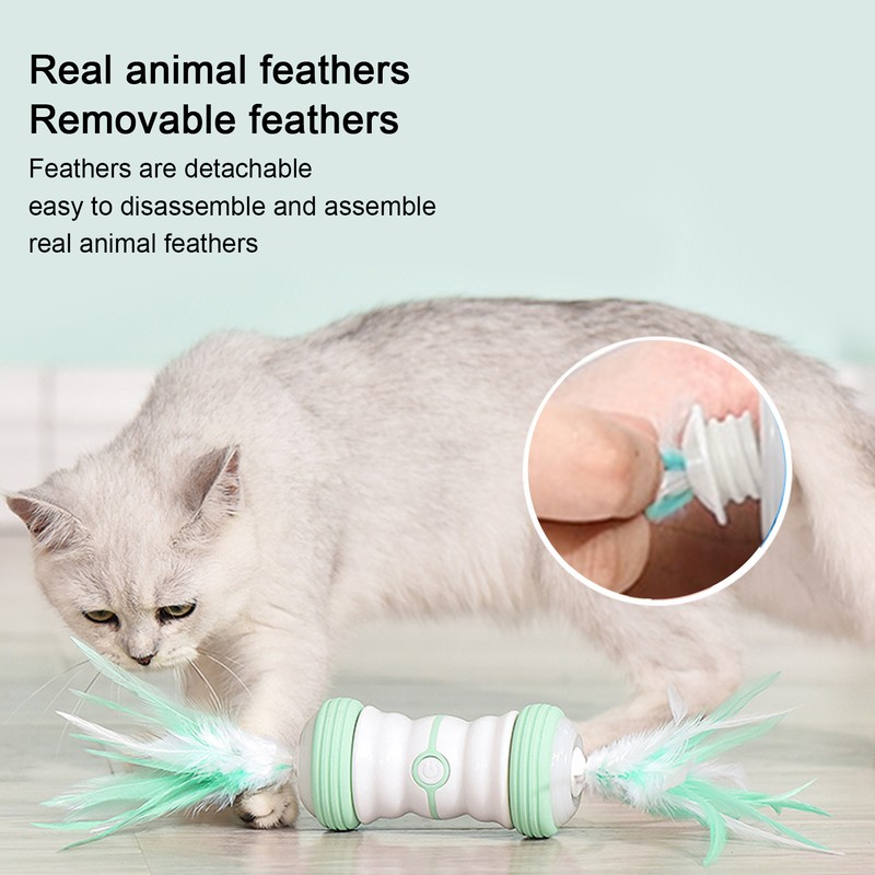Electric Cat Teaser USB Rechargeable Auto Rotating Cat Toys with