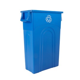 United Solutions Highboy Recycling Container, 23 Gallon, Space Saving Slim Profile and Easy Bag Removal for Indoor or Outdoor use, Recycle Blue (TI0033)