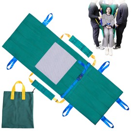 Portable Transport Stretcher with Storage Bag, Patient Transfer Lift Sling with Shoulder Pads, Breathable Fabric, Secure Stitching, Integrated Handles, for Hospital Bed Transfers and Stair Carrying