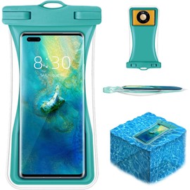Bolsa Impermeable para Celular, Funda Universal Impermeable IPX8 con airbag, Soporte de Pantalla táctil bajo el Agua y Soporte de Fotos, Ideal para Exteriores, Playa y natación（Azul）