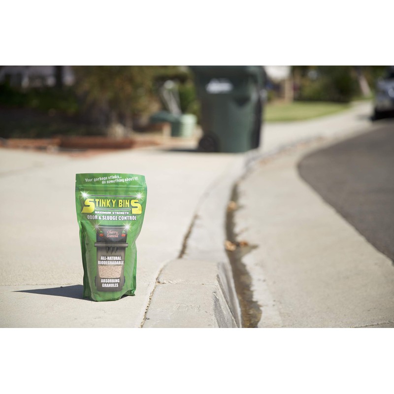 Stinky Bins Garbage Odor Eliminator – Cherry Scented Absorbing Granules