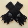 [SCLMRO] ケモノ 着ぐるみ 手袋 、ブラック肉球 、動物コスプレ手袋、爪デザイン (ブラック, 汎用 サイズです)