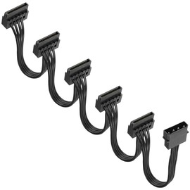 XMSJSIY 4 Pin IDE to SATA Power Cable IDE Male to 5 x 15 Pin SATA Female Splitter Power Supply Cable Converter to SATA Extension Cable for DIY PC Server Hard Drive Hard Disk