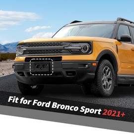 Jimen Fit for Ford Bronco Sport 2021-2024, Front License Plate Holder Frame Tag Mount Bracket (Black)
