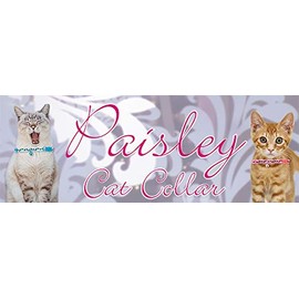 Laroc Cat Collar, Amico Paisley Cat Color, Pink, Safety Buckle, Stylish, Cat Collar