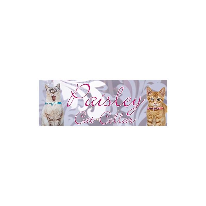 Laroc Cat Collar, Amico Paisley Cat Color, Pink, Safety Buckle,