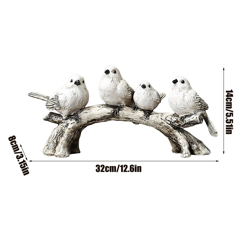 Bird Figurines - Animal Bird Ornaments,Standing on Branch Home Decoration