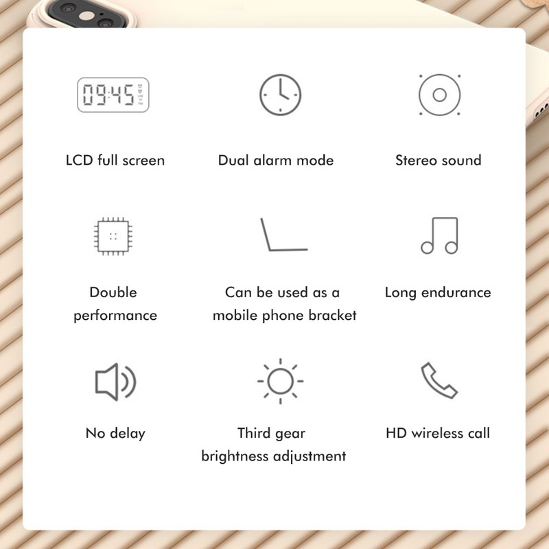 Portable Mini Voice Broadcast Alarm Clock with Wireless Bluetooth Card