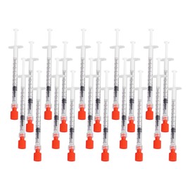 AYNKH 20 pcs 1ml 9.5x88mm Plastic Multiple Uses Measuring Tools, Individually Sealed Packaging Jetables Dosing Syringe Measuring Sterile Syringe for Labs Insulin Needles
