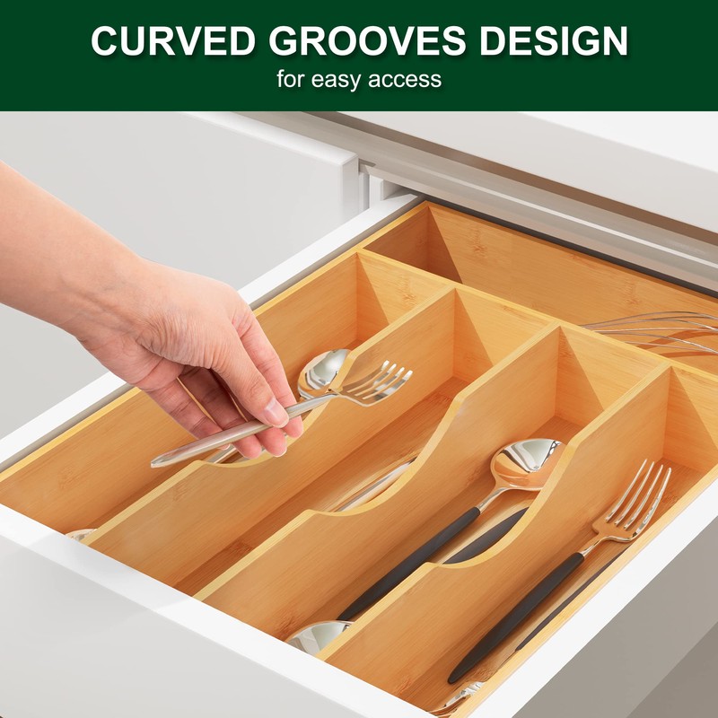 Bellsal Utensil Organizer 10 Inch Silverware Tray for Drawer Utensil