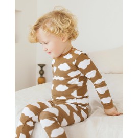 VAENAIT BABY Infant Toddler Girls Boys Pajamas Pjs 2pcs Set Modal Cloud Brown 2XL