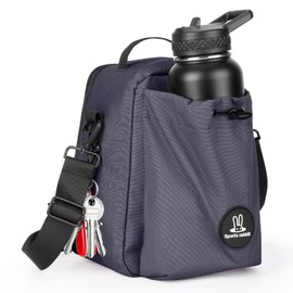 Sports rabbit Insulated Lunch Bag for Men – Front Pocket Compatible with 40/30OZ YETI Bottles – Leakproof Cooler Tote, Water-Resistant Wax-Coated Oxford – Perfect for Work, Travel, Picnics (Gray)