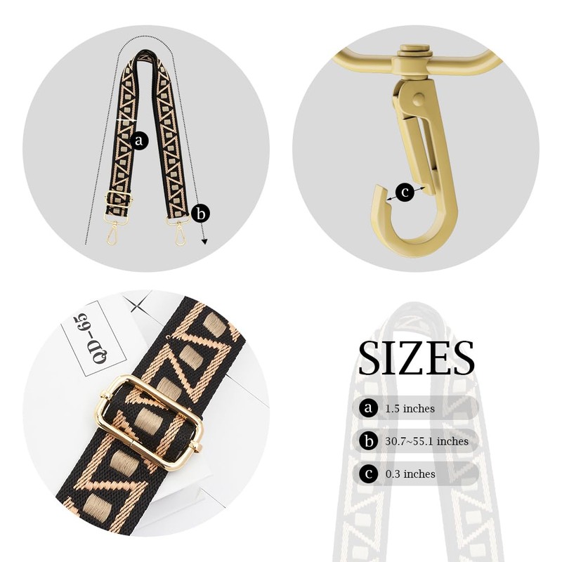 TANOSII Wide Purse Strap Adjustable Replacement Shoulder Crossbody Strap Handbag