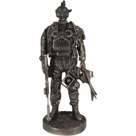 Ebros Gift Large Military Navy Seal Amphibious Operations Strike Mission with Flippers and Dive Gears Statue 12.75" Tall Special Task Force Unit Soldier Figurine