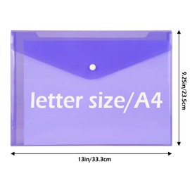 EOOUT 28pcs Folders for Documents, Plastic Envelopes with Snap Closure, Poly Folders, 8 Colors, A4 Letter Size, for School and Office Supplies