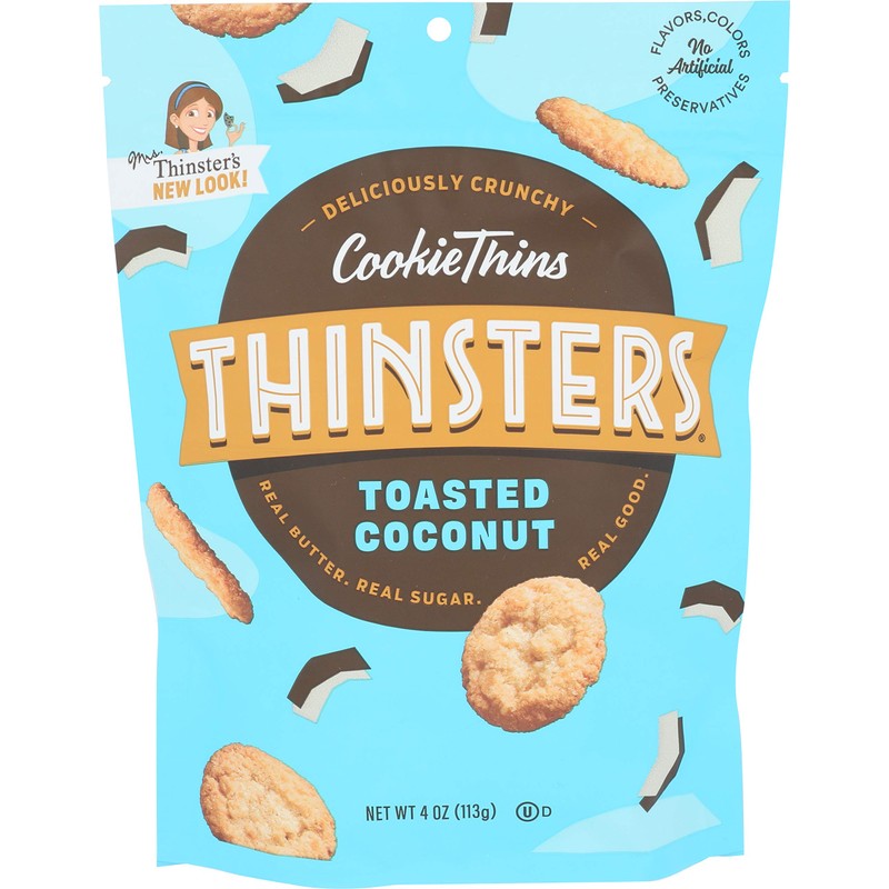 Thinsters Cookies, Toasted Coconut Cookie Thins, 4 oz Pack