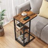 Vagusicc C Shaped End Table with Charging Station, Side Table