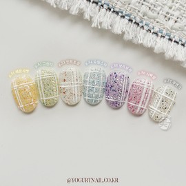 Yogurt Gel Twin Tweed Glitter Gel 8-Piece Set Tweed Nail / 요거트젤 트윈트위드 글리터젤 8종세트 트위드네일