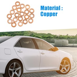 A ABSOPRO Copper Crush Washers Flat Sealing Gaskets Rings 6mm Inner Dia (Set of 20)