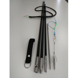 TEMORI HONPO Hand Harpoon Honpo New Dragon Series, Black, 0.6 inches (15 mm) & Taper, 3 Pieces, 15.7 Inches (4000 mm) & 10.6 inches (2700 mm), Sling Charge Specifications