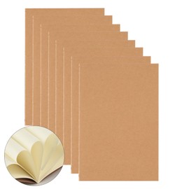 XUIIOSOOKP A5 Plain Paper Notebooks, 8 Packs A5 Lined Notebooks, Kraft Cover Blank Note Books Note Pads Set, 36 Sheets/72 Pages Each, for Writing Drawing Sketching Study Note-Taking