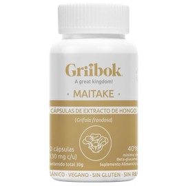 Griibok  Hongo Maitake  90 cápusulas de 330 mg cu  Orgánico Vegano Sin Gluten                                                                         