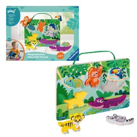 Ravensburger Play+ Magnetic Wooden Feeling Puzzle: Jungle, Wooden Puzzle, Wooden Toy for Toddlers, Toy from 1 Year - Play Plus - 4872