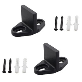 KKUANG 2PCS Sliding Door Anti Swing Stoppers with Screws Floor Rail Wall Steel Grooved Anti Swing Devices for Sliding Barn Door Bottom Rail Installation Heavy Duty Metal Hardware Black