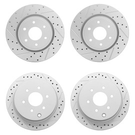 Yxpbrake Front & Rear Drilled Slotted Brake Disc Rotors Fit for Niss Frontier 2005-2025, Xterra 2005-2015, Suzuki Equator 2009 2010 2011 2012, Replacement 11.63inch Front & Rear 11.25inch Rotor