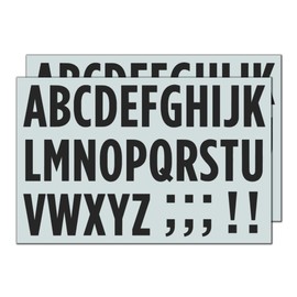 30 Sheets, 50mm - Large Letter Stickers, Black Waterproof Vinyl Stick on Alphabet
