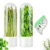 2 Pack Herb Keeper for Refrigerator, Upright Herb Storage Container