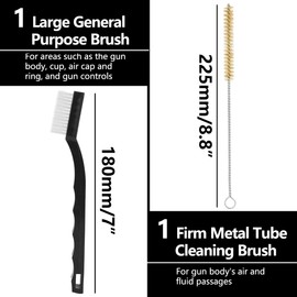 YXCCSE 17 Piece Spray Gun Cleaning Kit, Spray Gun Cleaning Brush Set Airbrush Cleaning Kit - Fit for HVLP Gravity,Spray Gun Paint Gun,Air Tools,Airbrushes, Tattoo Equipment etc