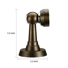 SAILANKA Magnetic Door Stop Brass Heavy Duty Door Stopper Keep Door Open Door Catch Holder with Screws for Wall & Floor Mount, 2P, Bronze