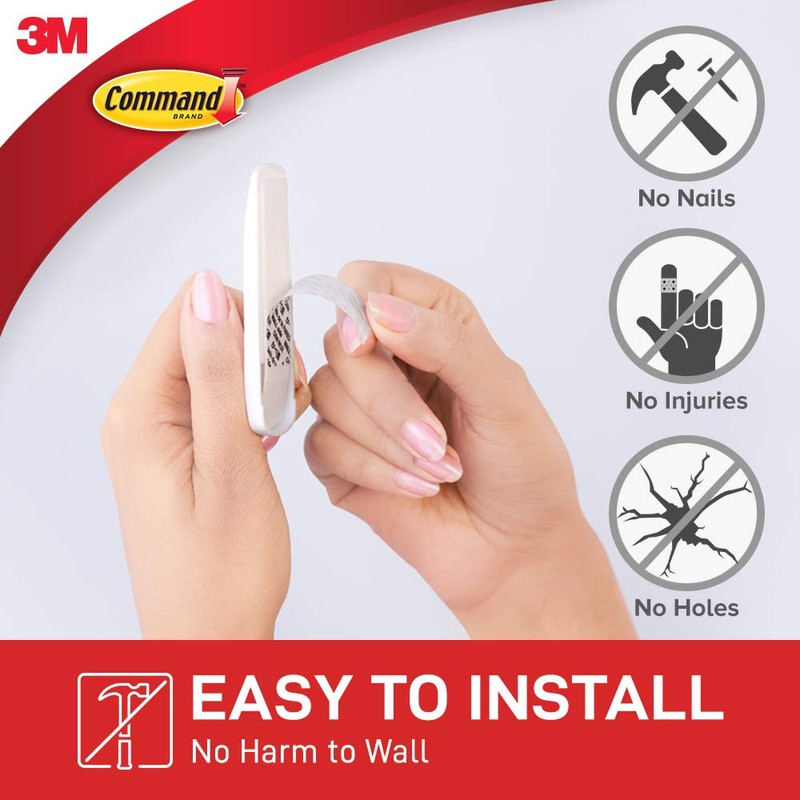Command Medium Utility Hooks, White, 2-Hooks, 4-Strips, Organize Damage-Free