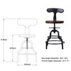 Diwhy Industrial Vintage Bar Stool,Kitchen Counter Height Adjustable Pipe Stool,Cast